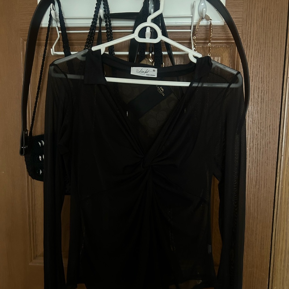Black Sheer Top
